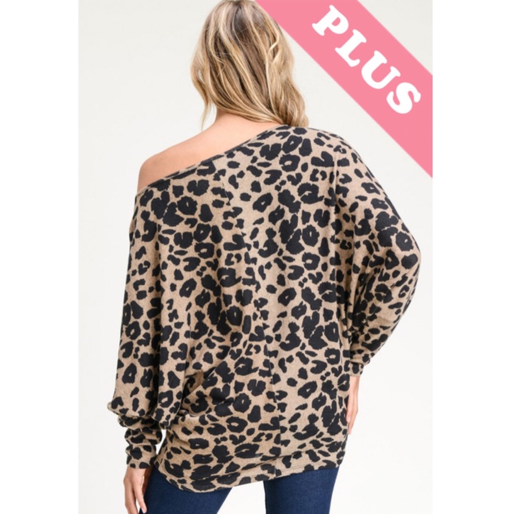 Leopard Off the Shoulder Slouchy Top - Picture 4 of 4